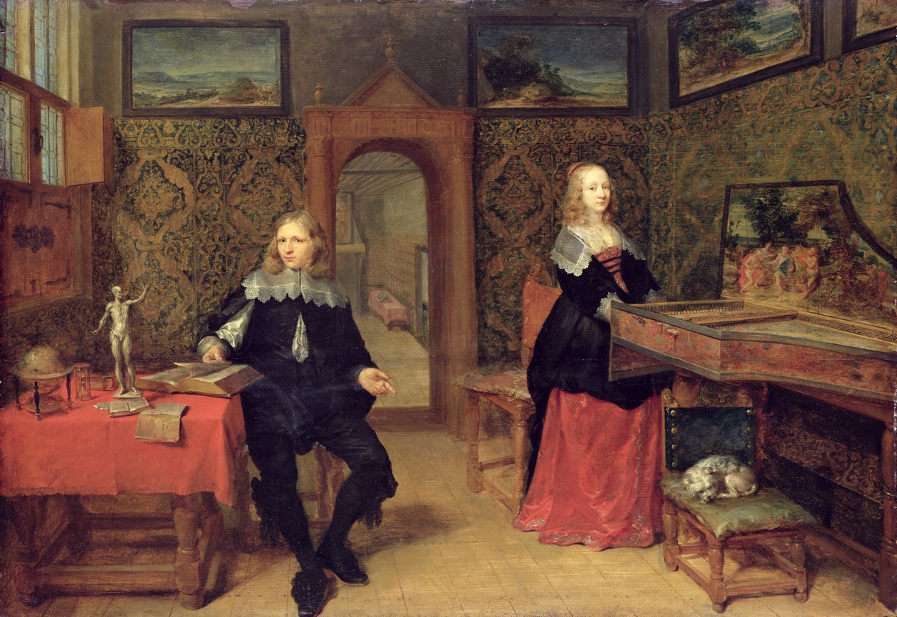 青年学者和他的妻子，1640年 作者 冈萨雷斯（Conz）
