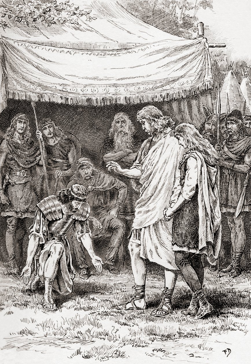 威廉·莎士比亚的一个场景播放了Cymbeline，第五幕，场景5，Posthumus Leonatus：跪在我身边。我对你的这种力量是为了让你免受威廉·莎士比亚作品18日出版 作者 戈登·弗雷德里克·布朗