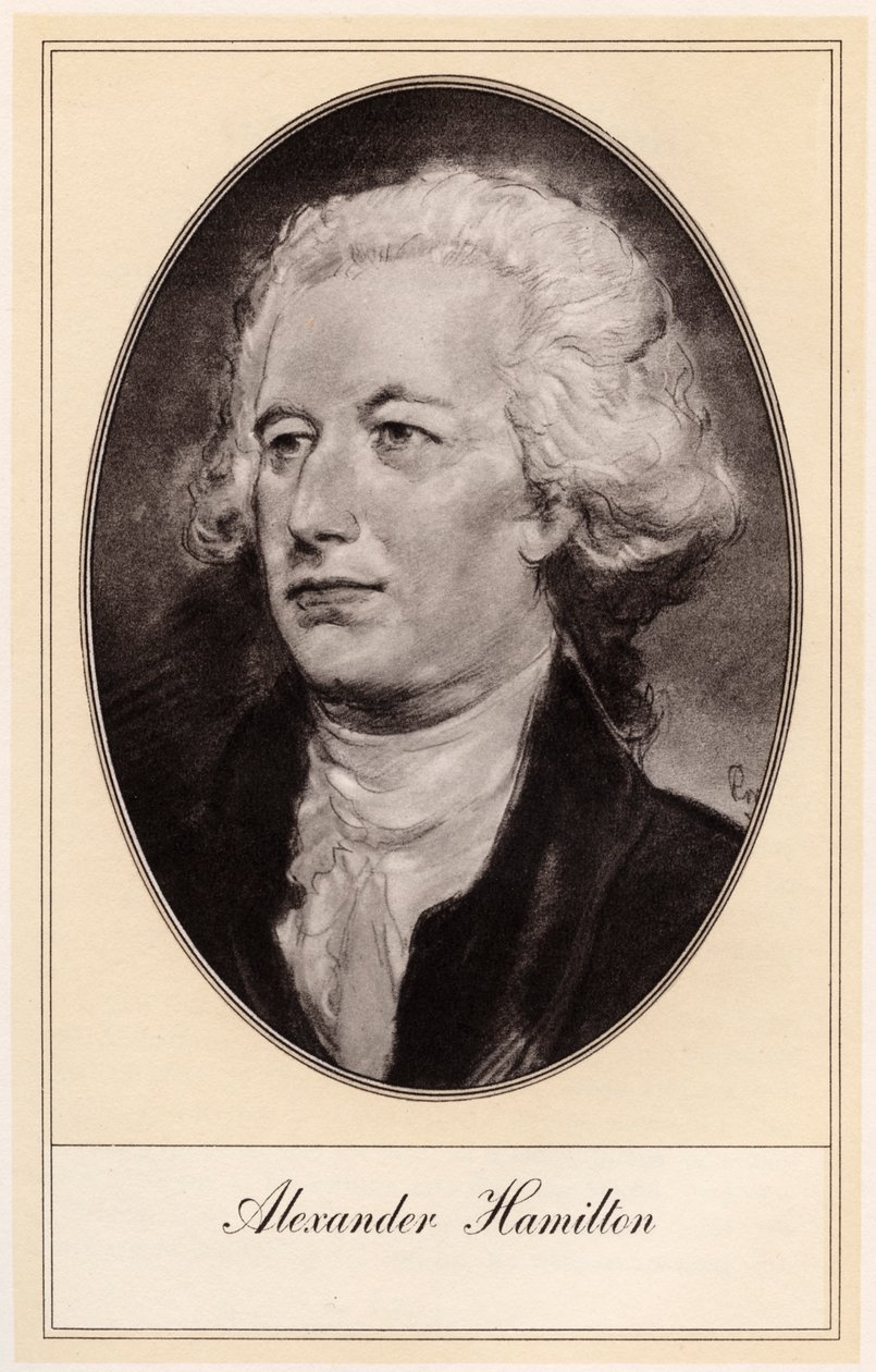 20世纪初期，美国政治家亚历山大·汉密尔顿（Alexander Hamilton）。 作者 戈登·罗斯