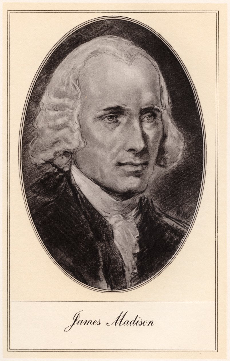 20世纪初，美国第四任总统詹姆斯·麦迪逊（James Madison）。 作者 戈登·罗斯