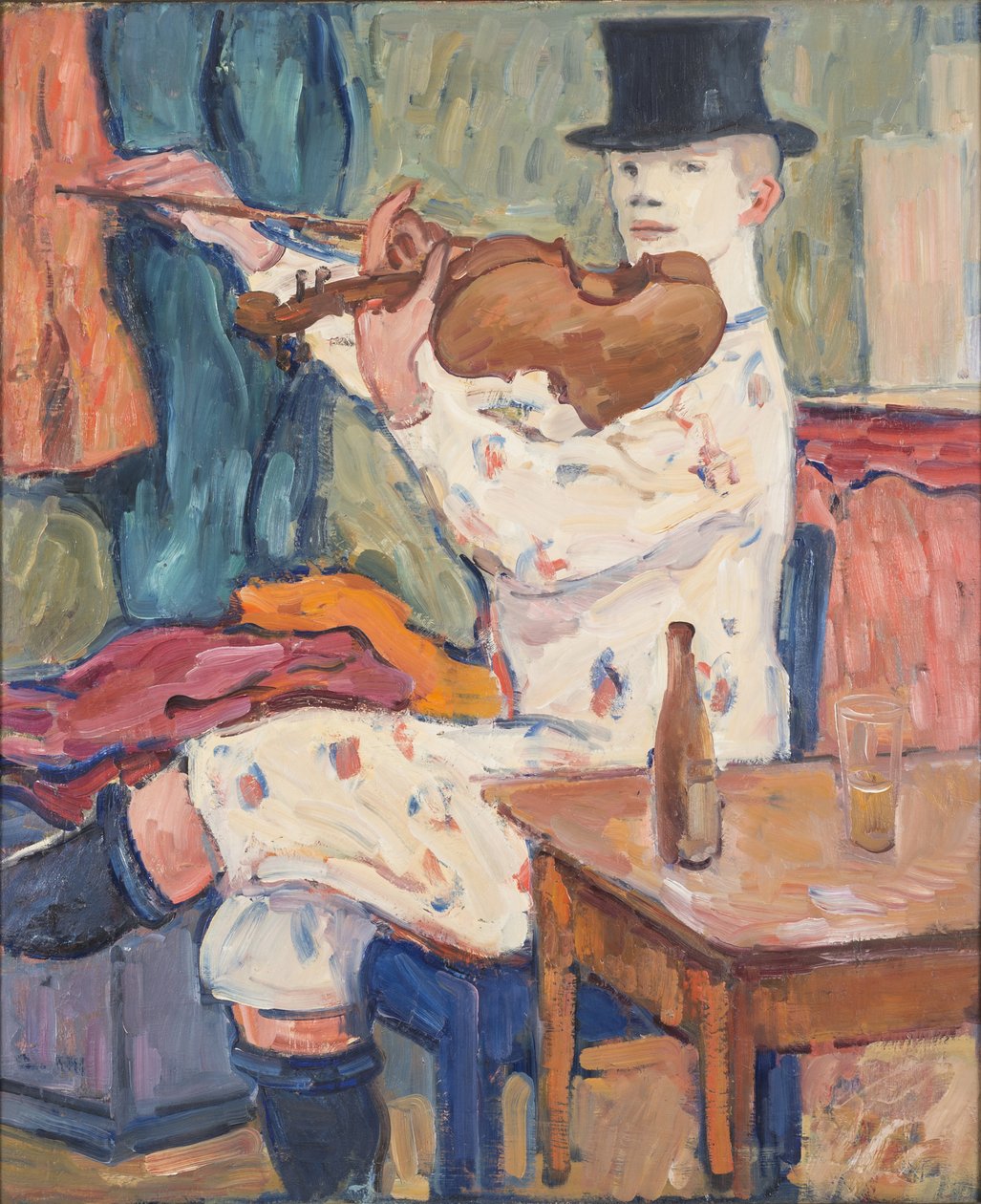 小提琴小丑，1915年 作者 Henstas的Gosta