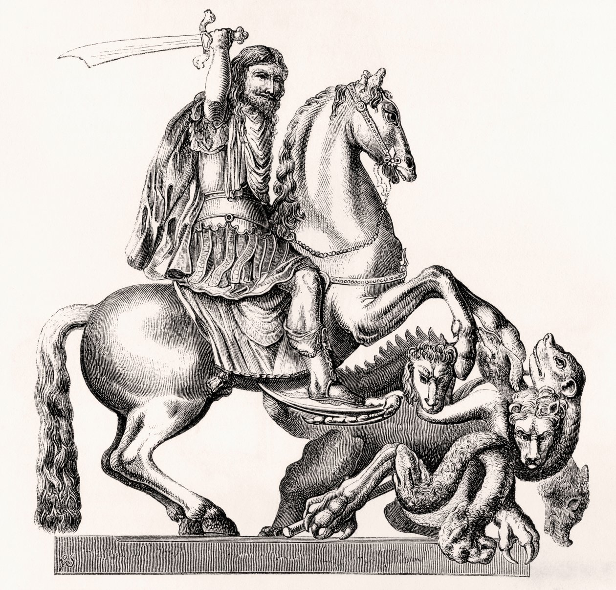 1855年，英国国王查尔斯二世代表圣乔治杀死龙 作者 戈特弗里德·莱格伯