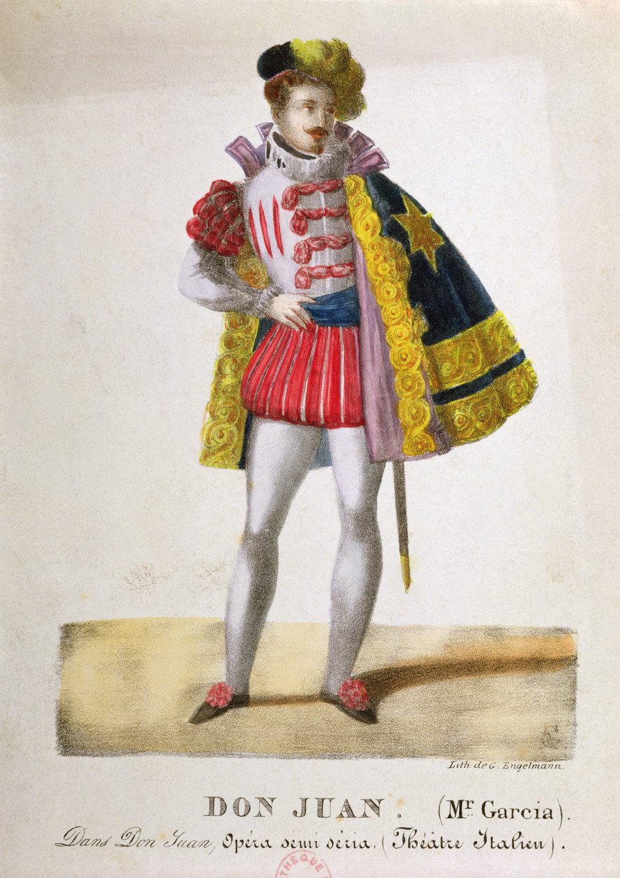 唐·加西亚饰演唐璜饰演歌剧“Don Giovanni”的作者：Wolfgang Amadeus Mozart（1756-91），c。 1830 作者 戈特弗里德（Gottfried）或戈德弗罗伊（Godefroy Engelmann）