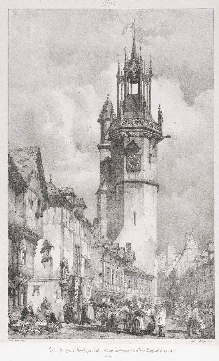 1824年，《诺曼底古代法国风景如画和浪漫之旅》。 作者 戈特弗里德（Gottfried）或戈德弗罗伊（Godefroy Engelmann）