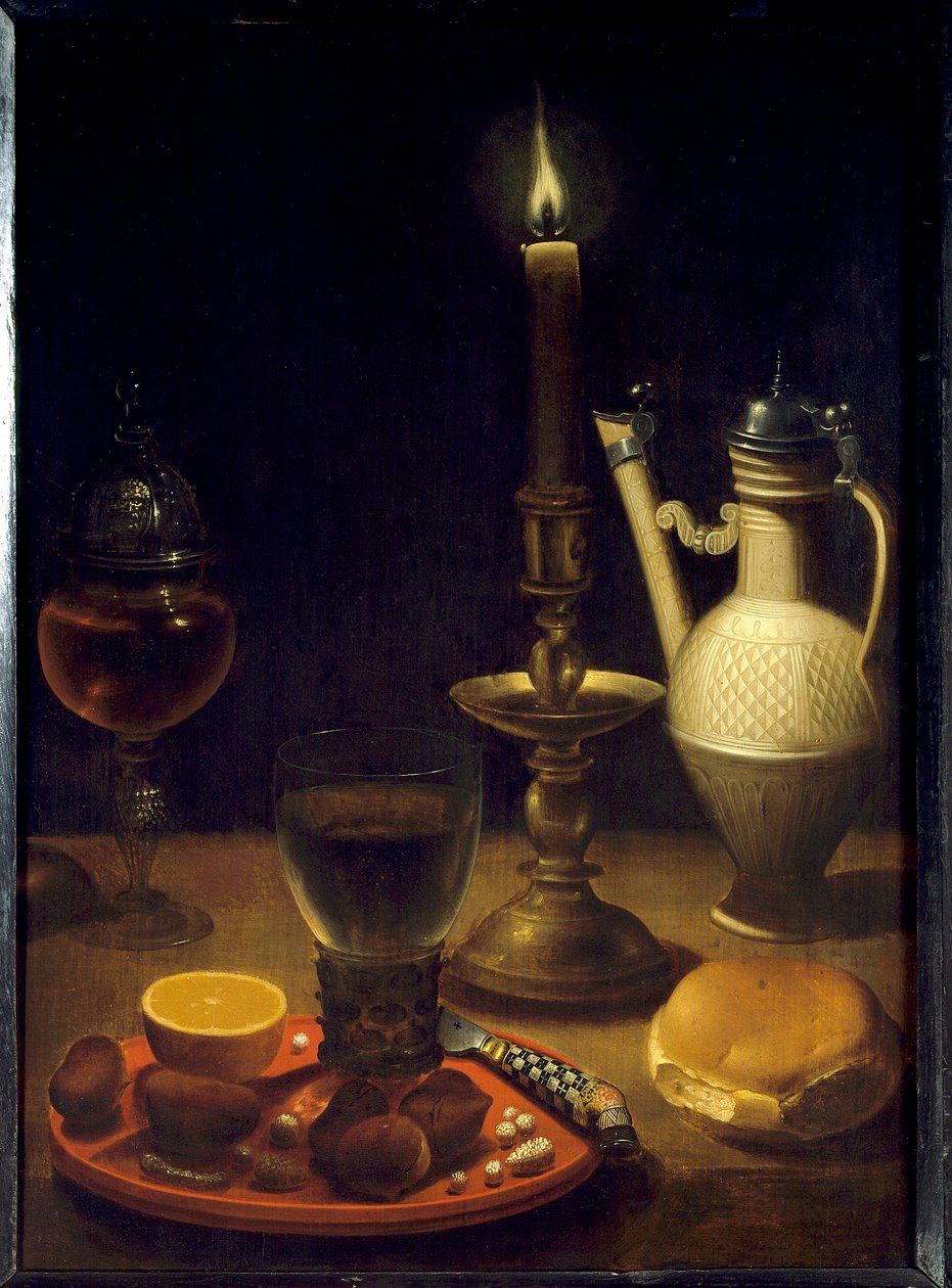 烛光下的静物画 哥达德绘 韦迪格 (Gottfried Von Wedig) (1583-1641) 作者 戈特哈特·冯·韦迪格