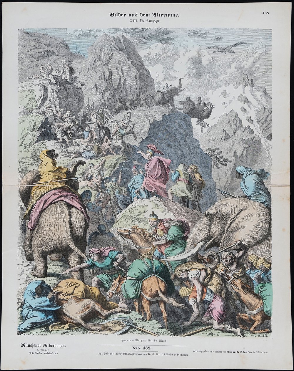 汉尼拔越过阿尔卑斯山，来自慕尼黑图片馆 作者 感谢上帝 Heinrich Leutemann