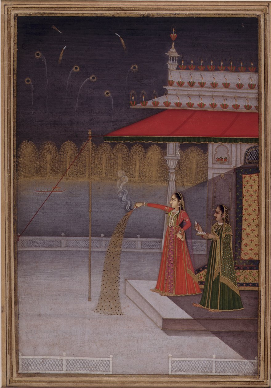 沙巴拉特之夜，约 1735-40（纸面不透明水彩画） 作者 Gouvardhan (attr. to)