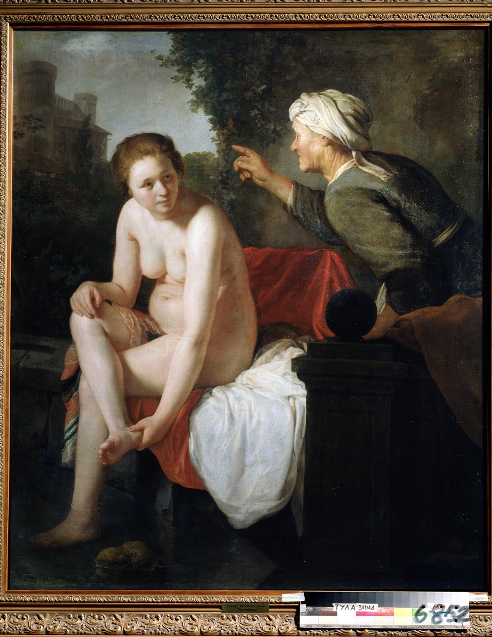 弗林克（Govert Flinck，或 Govaert Flinck）（1615-1660 年）的画作 "沐浴拔示巴"，布面油画。俄罗斯图拉国家博物馆。 作者 戈瓦特·弗林克
