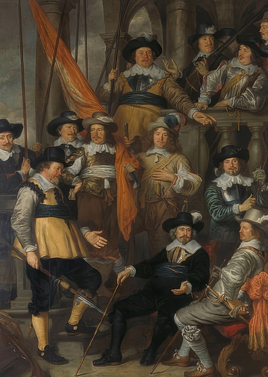 阿尔伯特·巴斯（Albert Bas）上尉和卢卡斯·康尼（Lucas Conijn）中尉的公司。 1645 作者 戈瓦特·弗林克