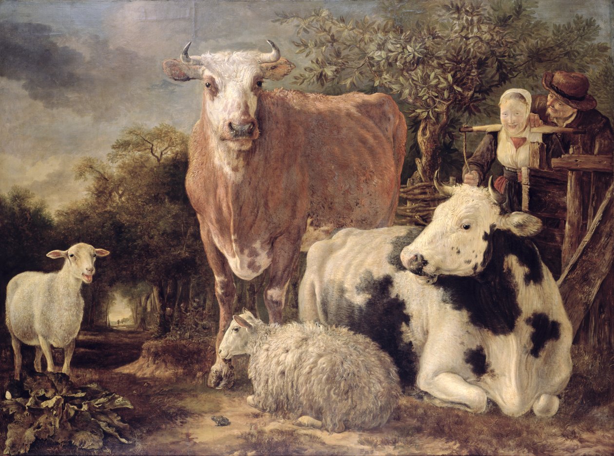 牧民和牧民与牲畜，c.1647 作者 Govert Dircksz。坎普森