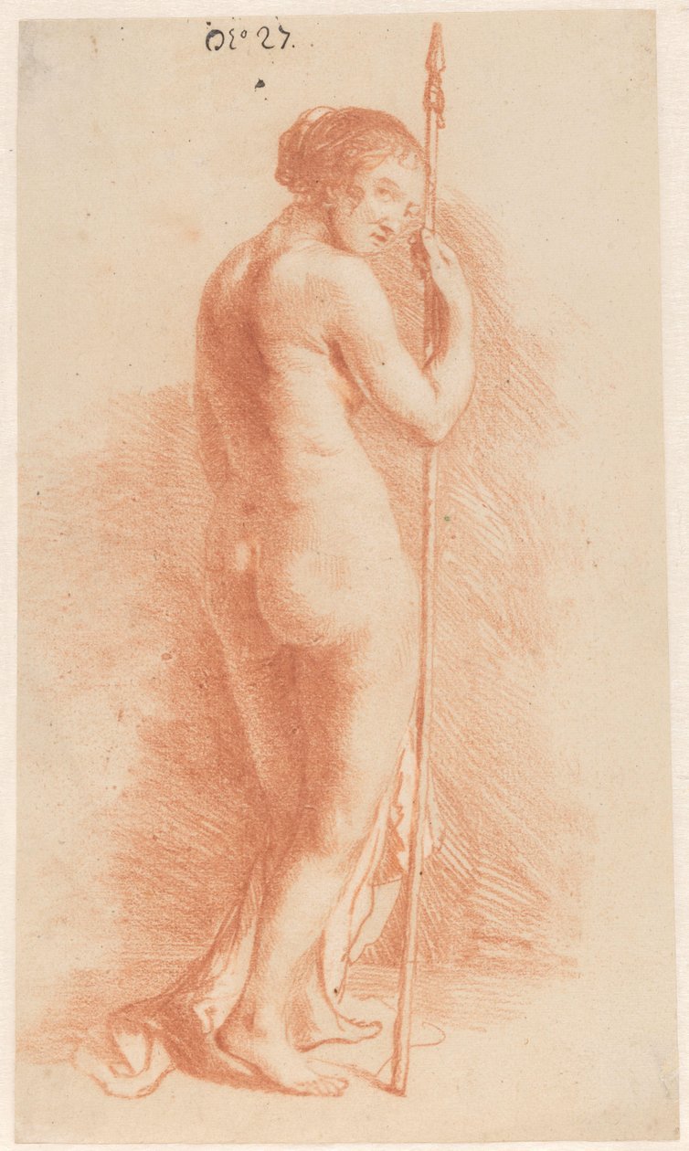 拿着长矛站着的女人 作者 Govert Flinck（归因于）