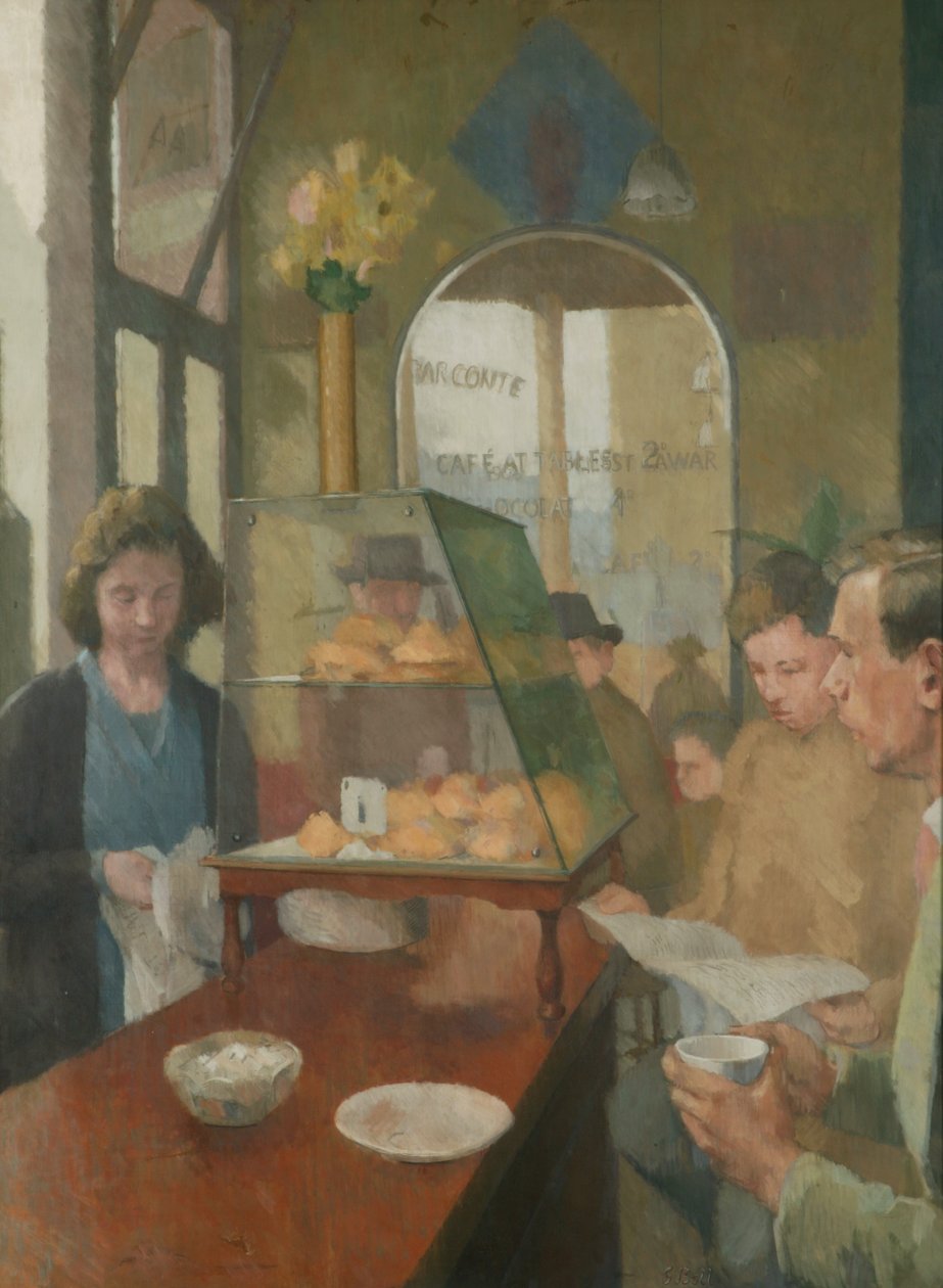 咖啡馆（Cafe Conte，伦敦）1937-38（布面油画） 作者 格雷厄姆·贝尔