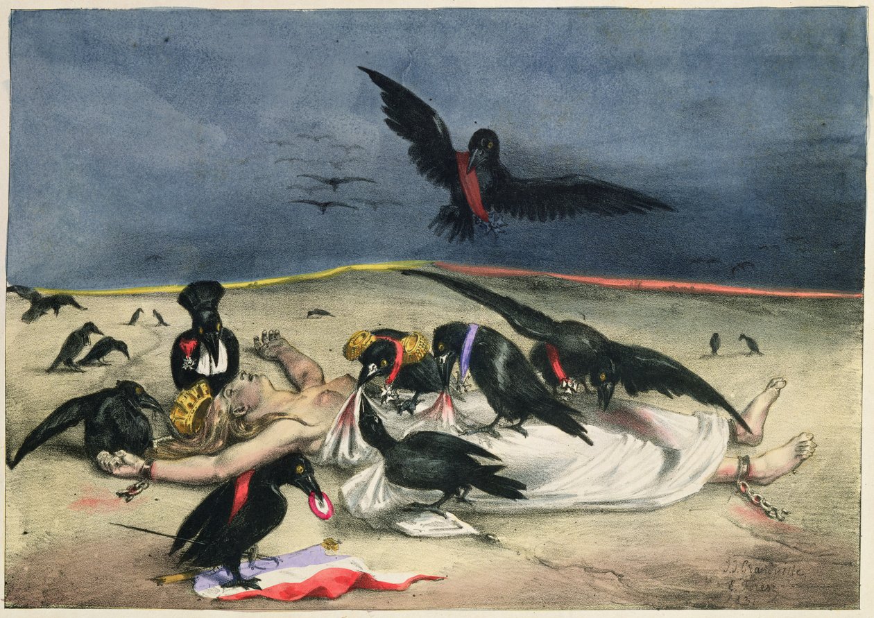 1831年10月31日，法国从&39;La Caricature&39;送到各种各样的乌鸦 作者 格兰维尔