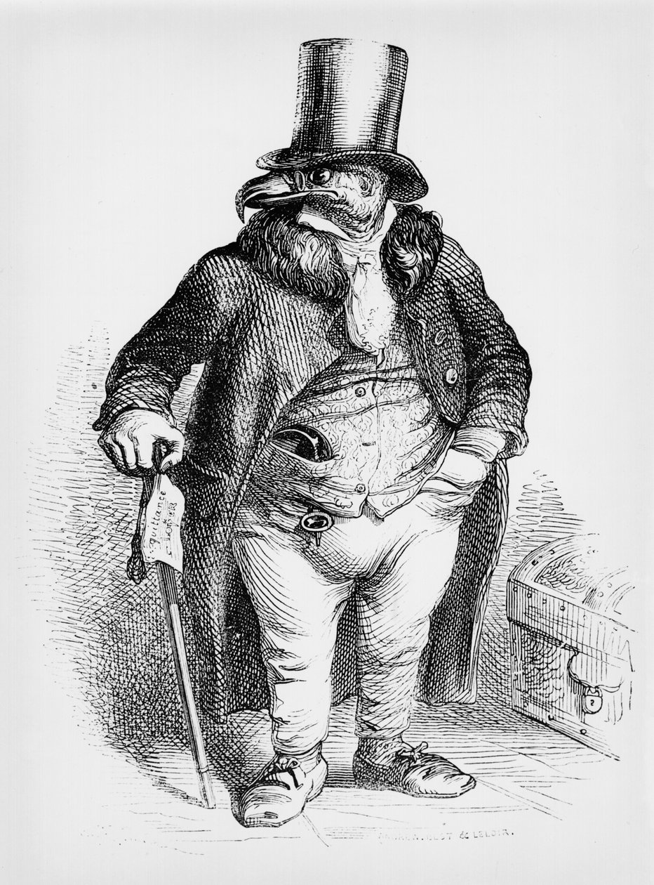 作为Sir Vulture的所有者，1867年出版的“私人和公共生活的动物”漫画 作者 格兰维尔