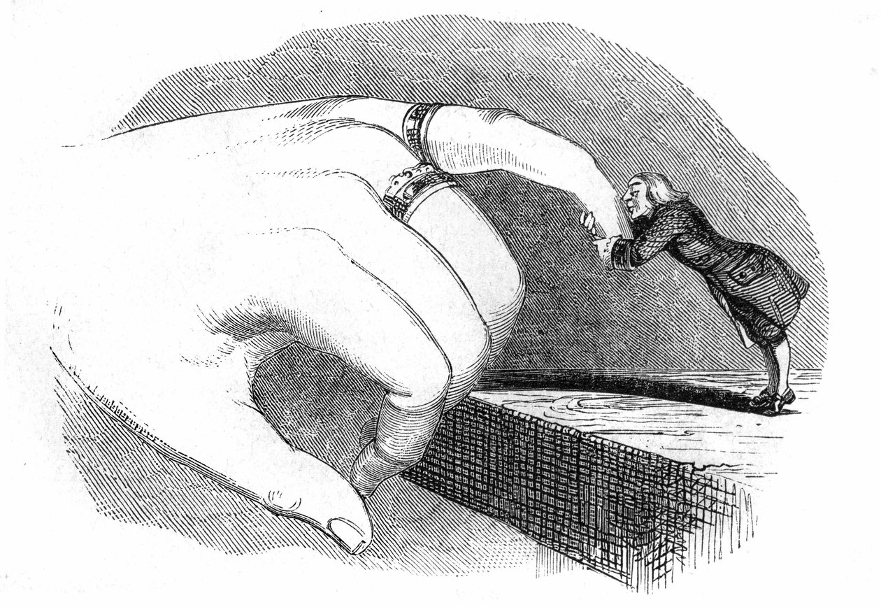 乔纳森-斯威夫特所著《格列佛游记》的插图 作者 格兰维尔 (1803-47)
