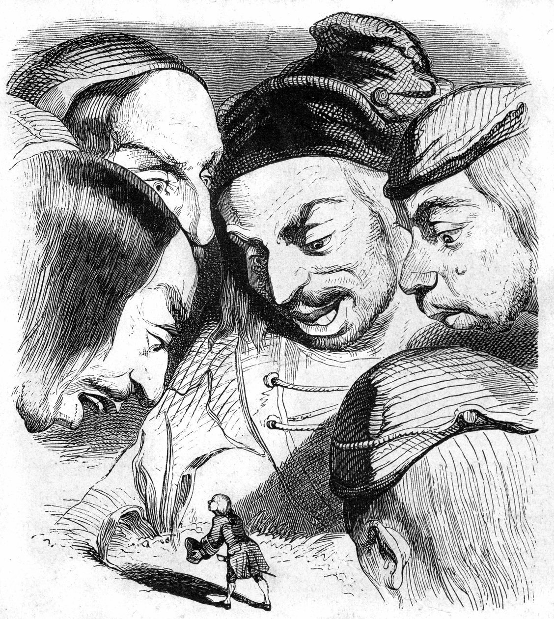 乔纳森-斯威夫特所著《格列佛游记》的插图 作者 格兰维尔 (1803-47)