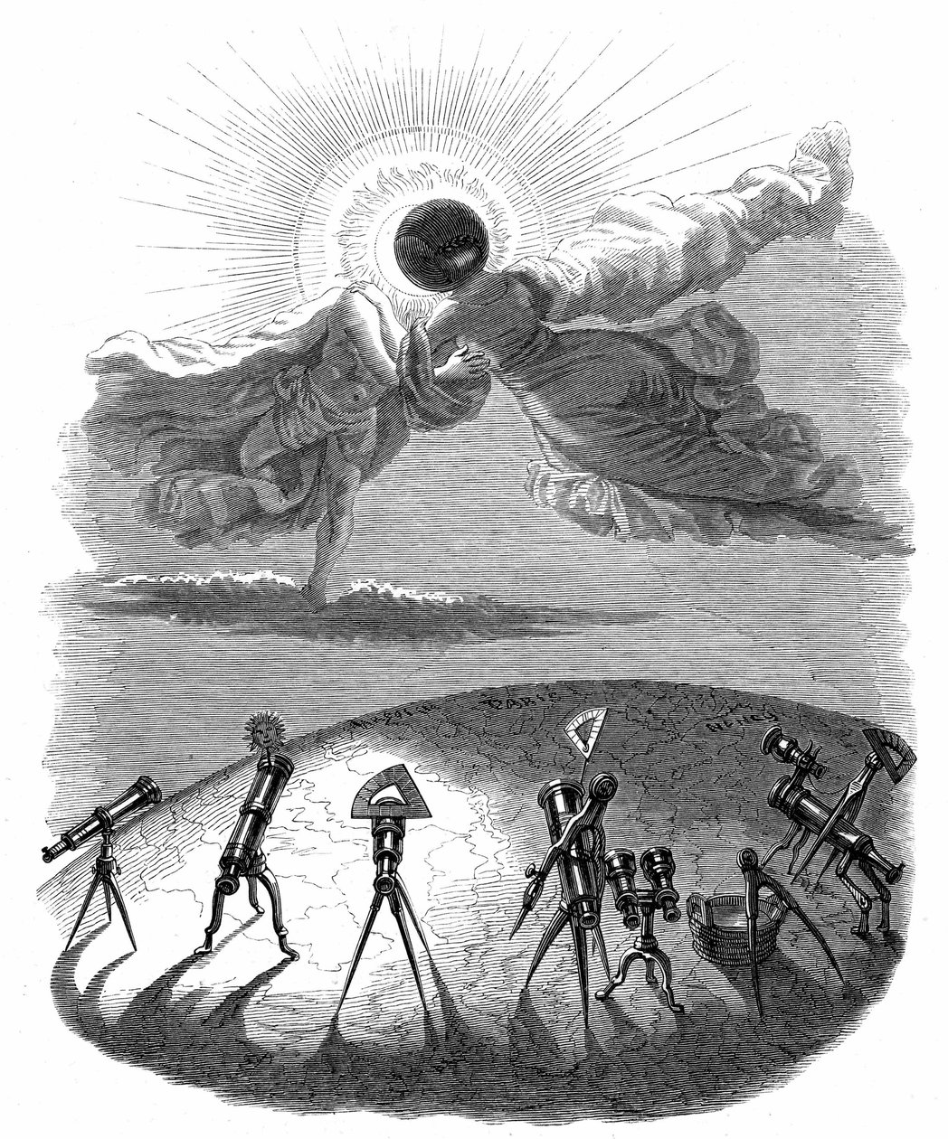 亨利-福尼尔为小说《另一个世界》绘制的插图 作者 格兰维尔 (1803-47)
