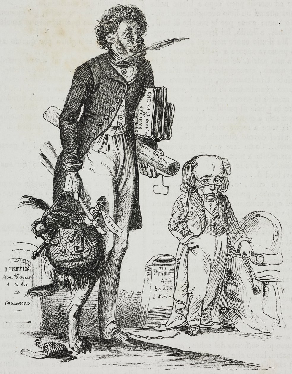 让-雅克-格兰德维尔（1803-1847）的漫画，盖塔诺-里奇奥的石版画，来自Poliorama Pittoresco, n 38, April 30 作者 格兰维尔