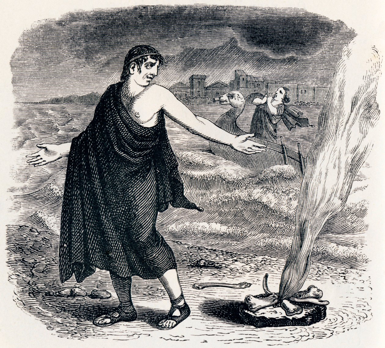 JUpiter and the passenger (Jupiter et le passager) - La Fontaine的寓言故事 作者 格兰维尔