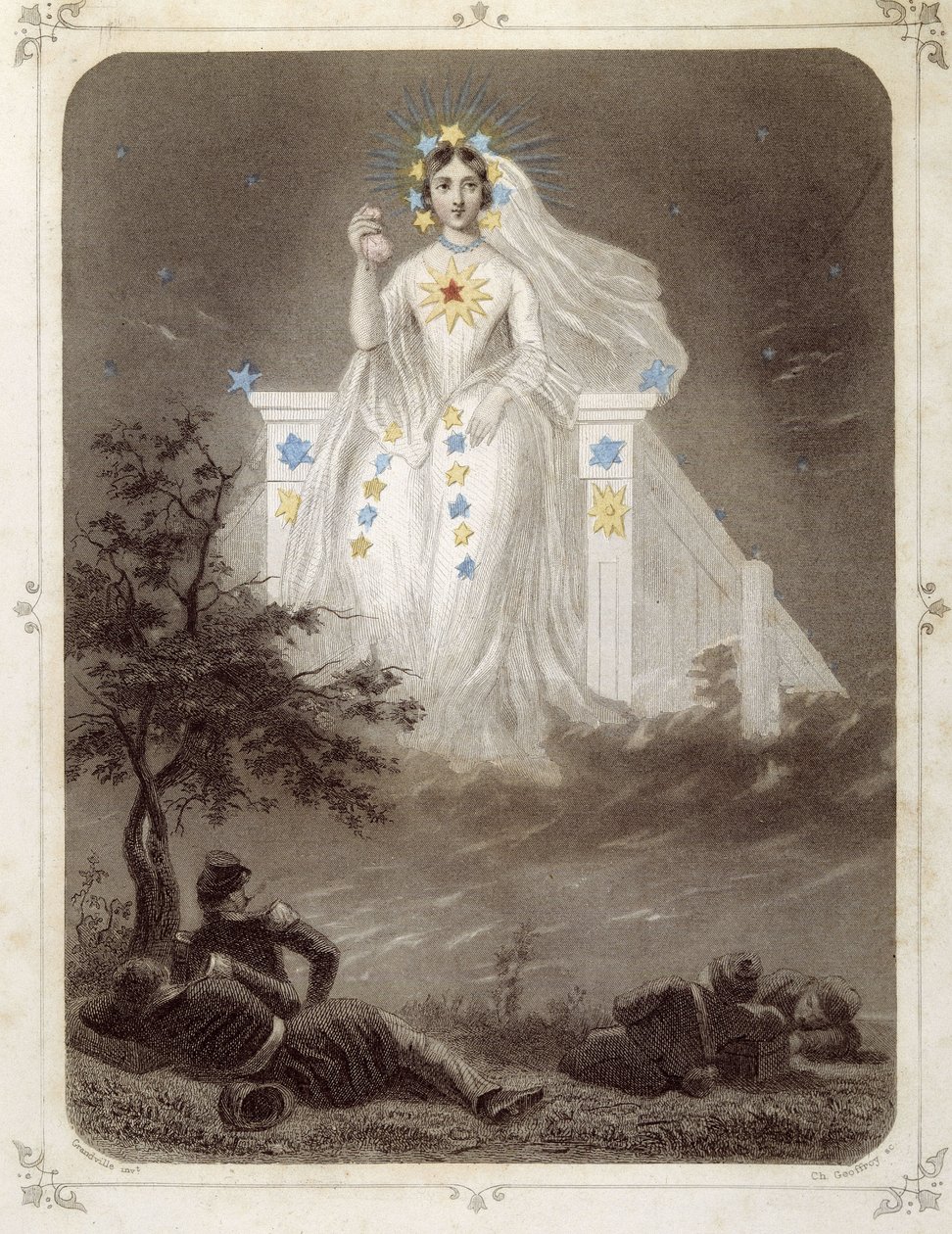 Stars: Woman representing “” La belle étoile”” - by Grandville 作者 格兰维尔