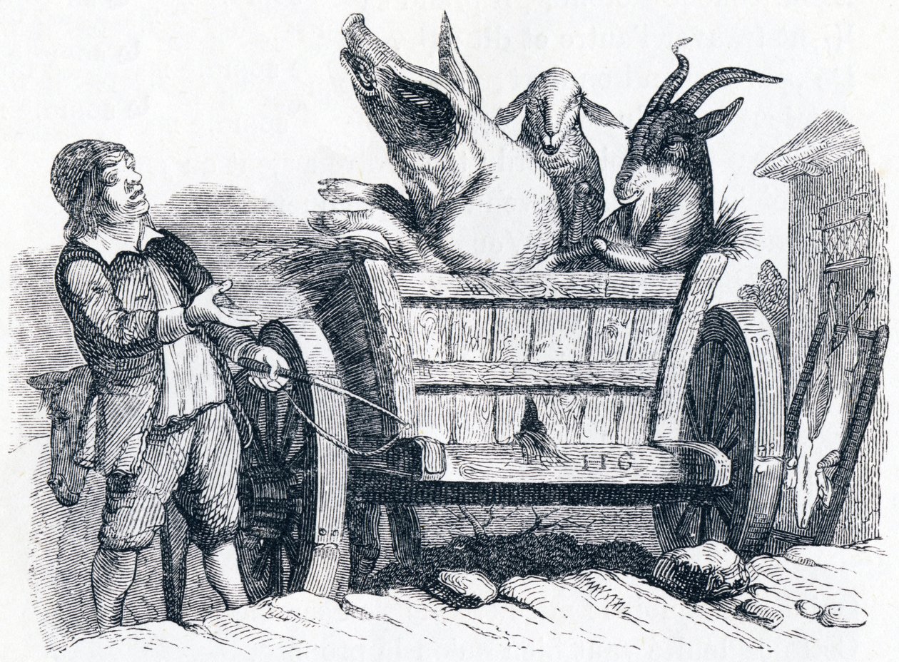 猪、山羊和绵羊（le cochon, la chèvre et le mouton） - 拉封丹的寓言故事 作者 格兰维尔