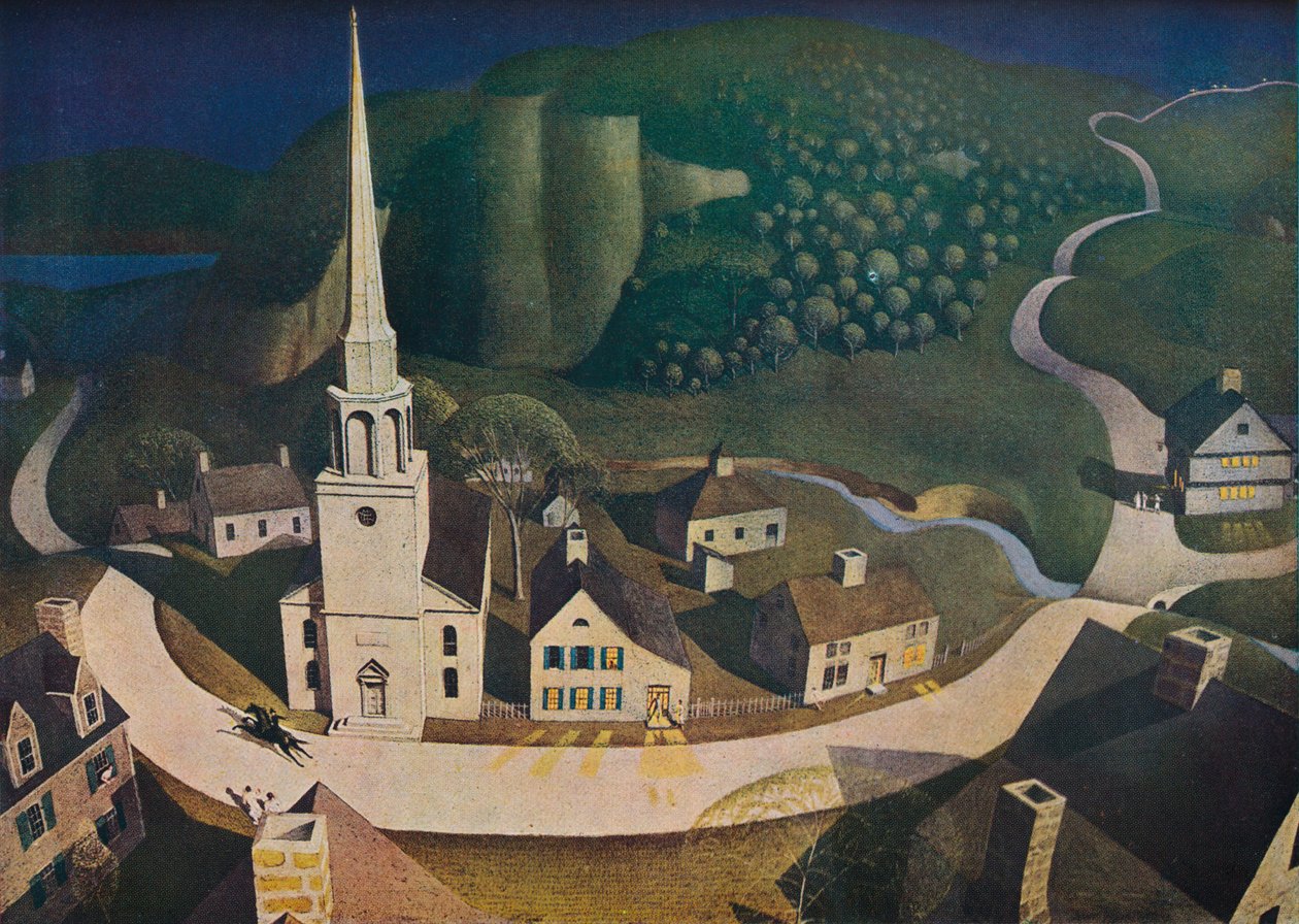 保罗·里维尔（Paul Revere）的午夜骑行，1931年，1943年。 作者 格兰特·伍德