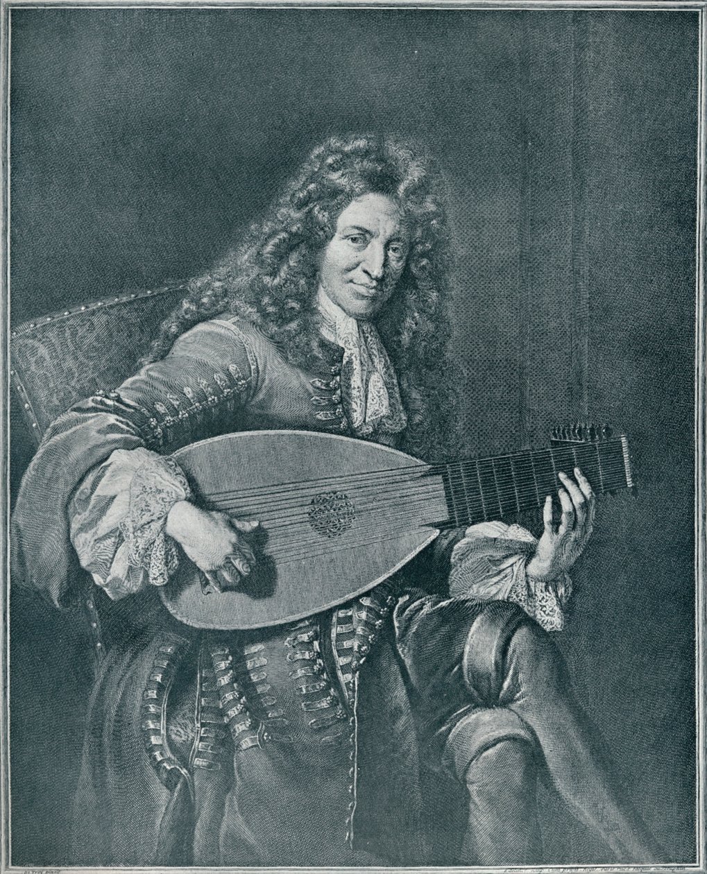 查尔斯·穆顿（Charles Mouton），c1626-1710。法国鲁琴演奏家和琵琶作曲家，1909年 作者 杰拉德·埃德林克