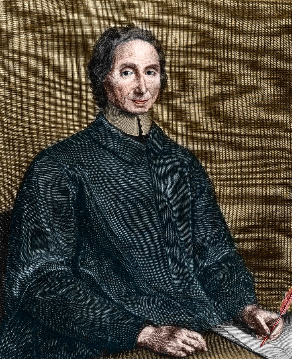 法国哲学家Nicolas Malebranche（1638-1715）的肖像。 作者 杰拉德·埃德林克