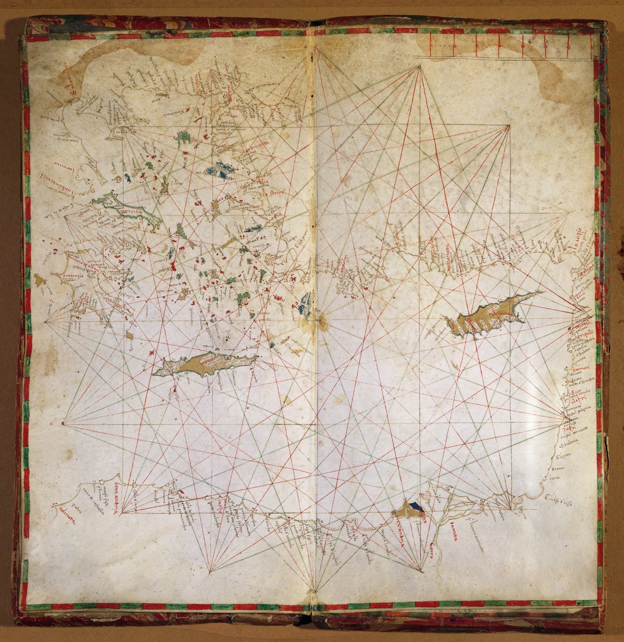东地中海地图（墨水在羊皮纸上） 作者 Grazioso Benincasa