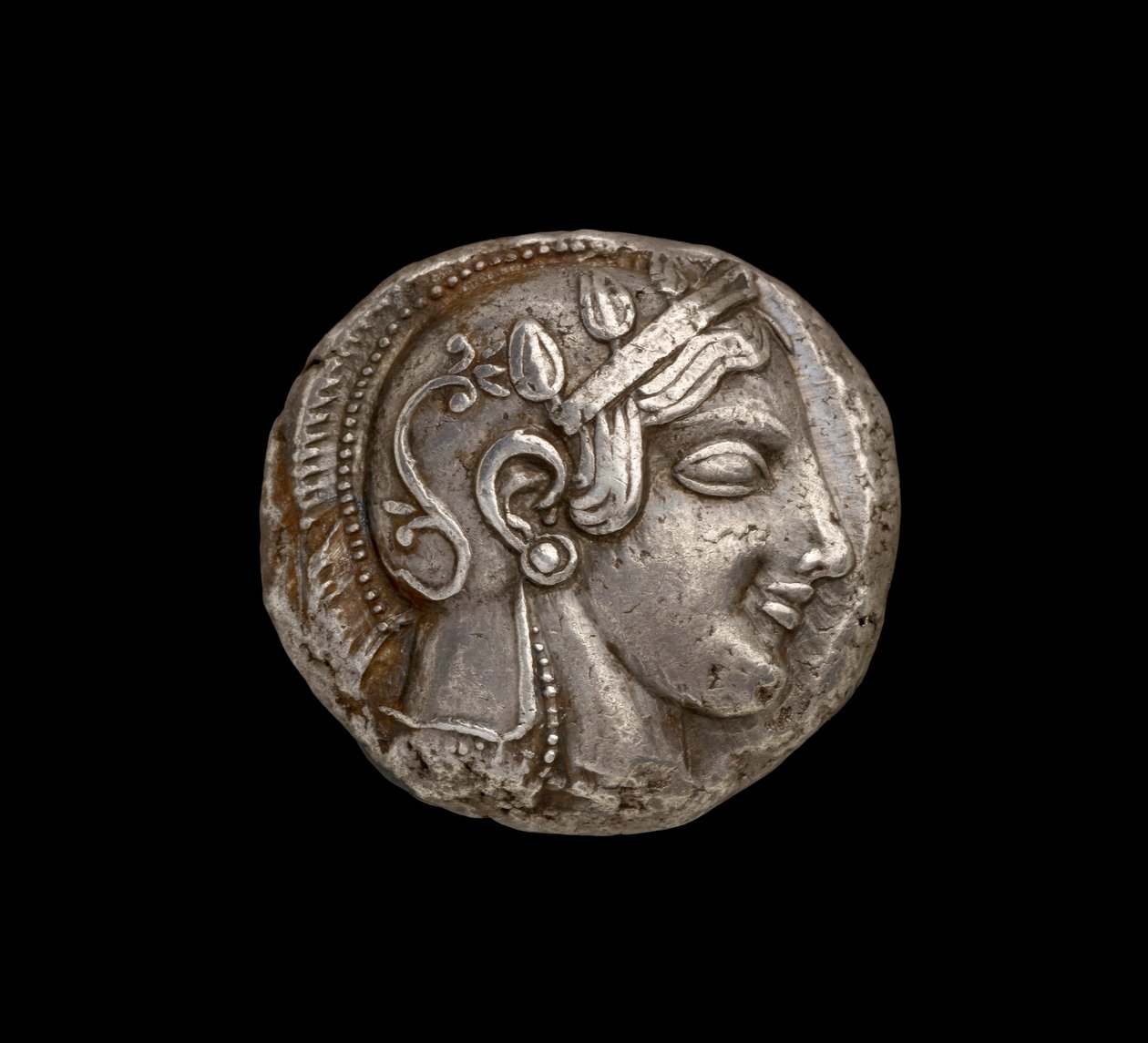 Athena Coin，正面观察雅典娜的头部，公元前440年（银色）（反向看108197） 作者 希腊文