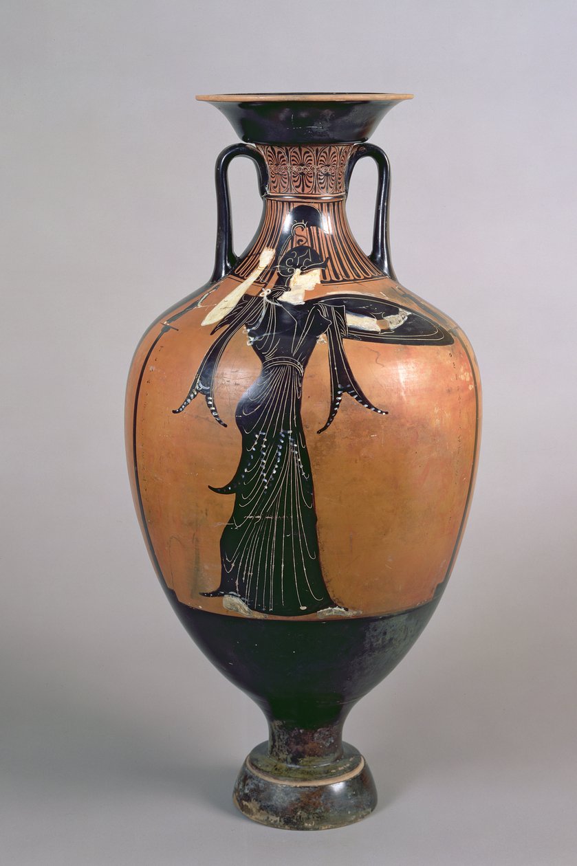 Attic Black-figure Panathenaic Prize Amphora，描绘了Athena Promachos，c.340-339 BC（陶瓷）（另见120116） 作者 希腊文