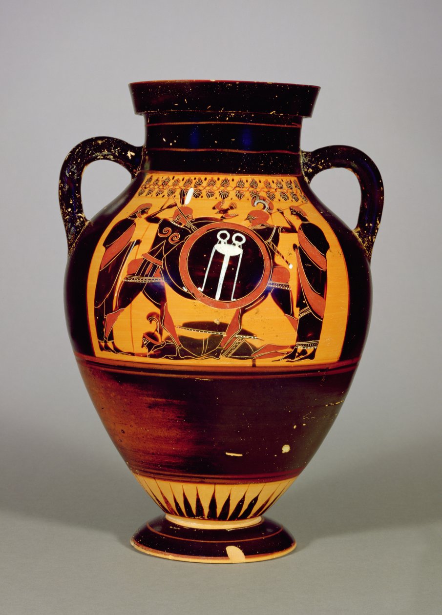 Belly Amphora描绘了Priam和Achilles，公元前550年（陶瓷）（另见288279,293741和307550） 作者 希腊文