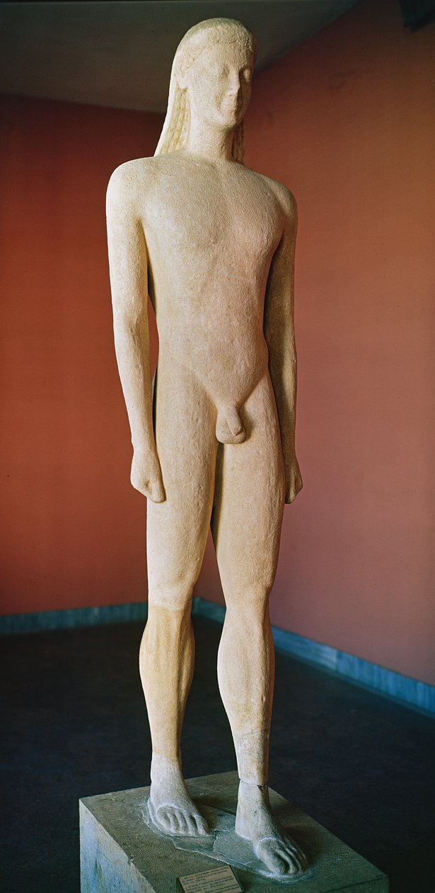 Cycladic Kouros，来自米洛斯，公元前550年（大理石） 作者 希腊文