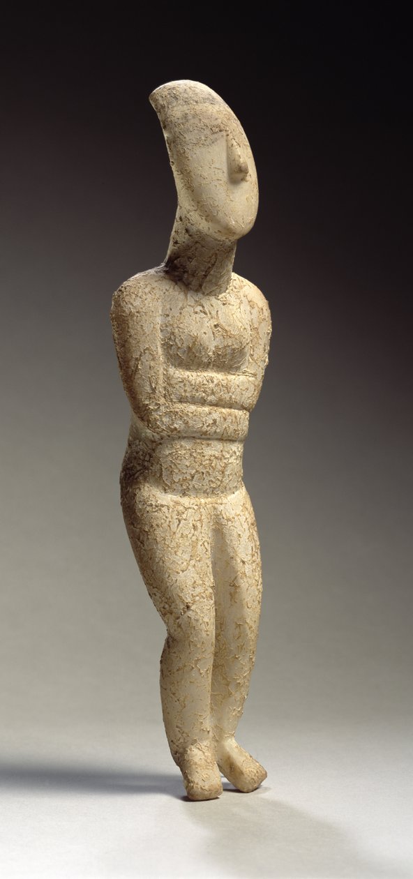 Cycladic figure，Early Spedos，c.2700 BC（大理石）（另见257632） 作者 希腊文