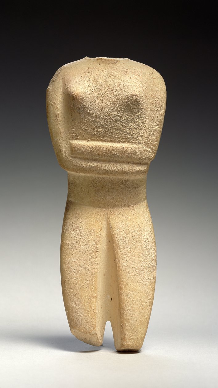 Cycladic figure，Spedos，c.2700-2500 BC（大理石） 作者 希腊文