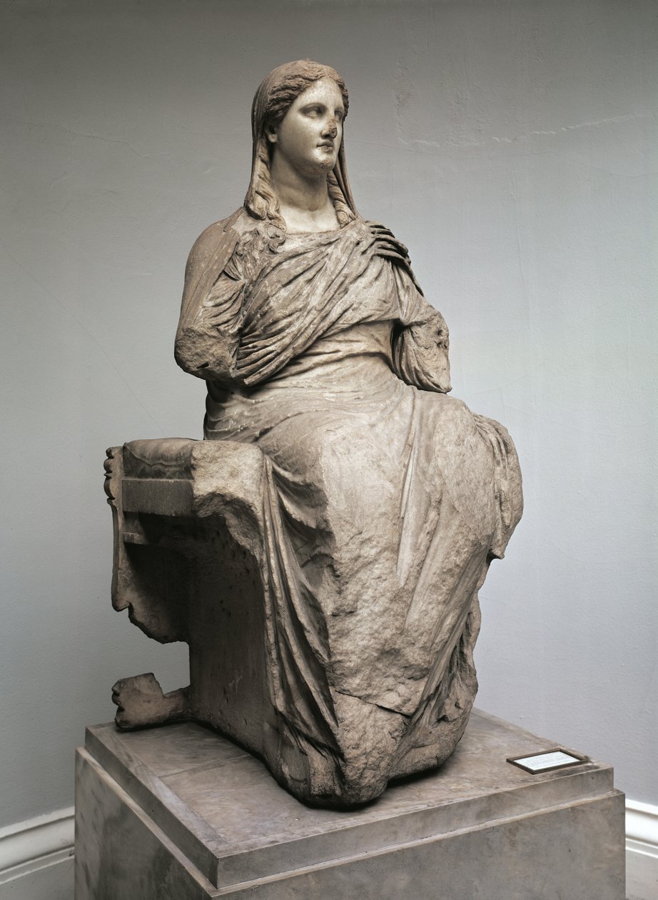 得墨忒耳，雕像来自Knidos，小亚细亚，公元前350年（大理石） 作者 希腊文