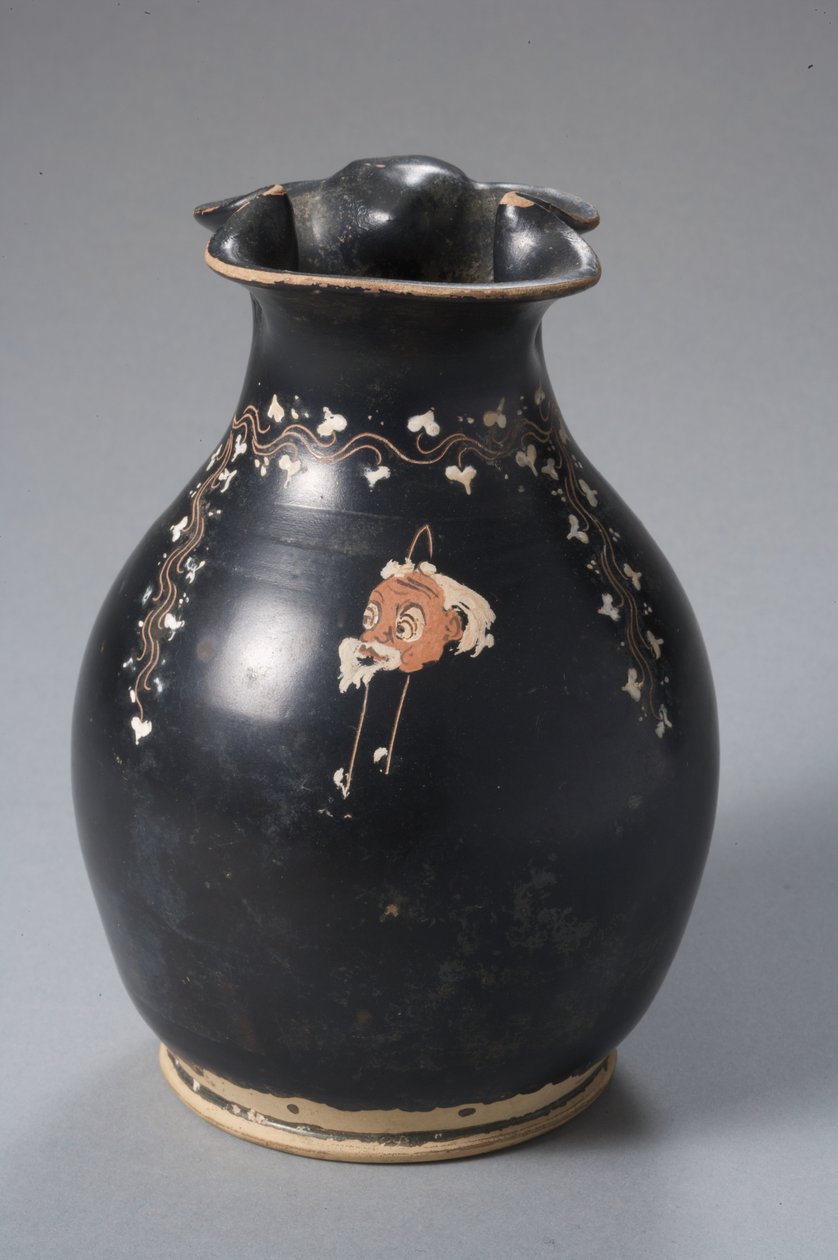 Gnathian釉面oinochoe，Konnakis集团 作者 希腊文
