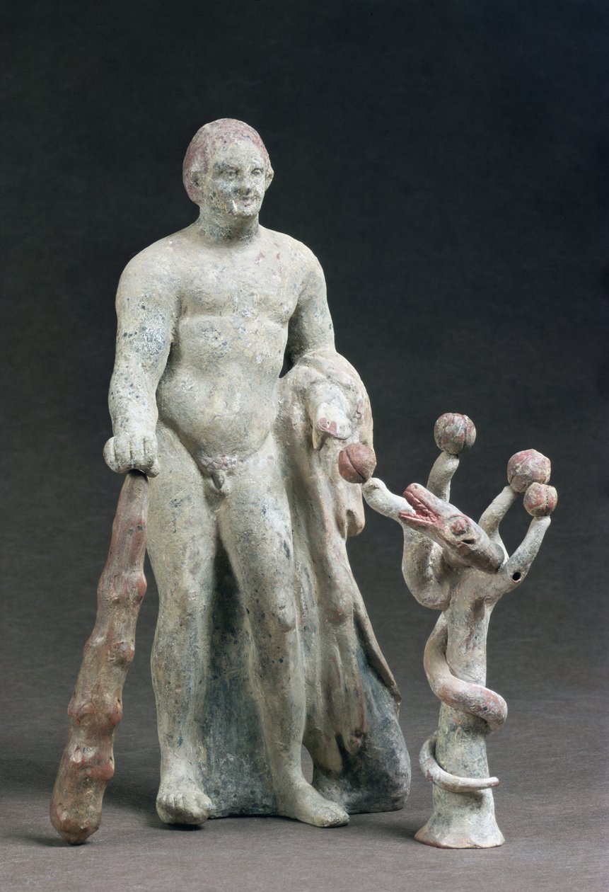 Heracles与Hesperides的苹果公司，公元前160  -  140年（兵马俑） 作者 希腊文