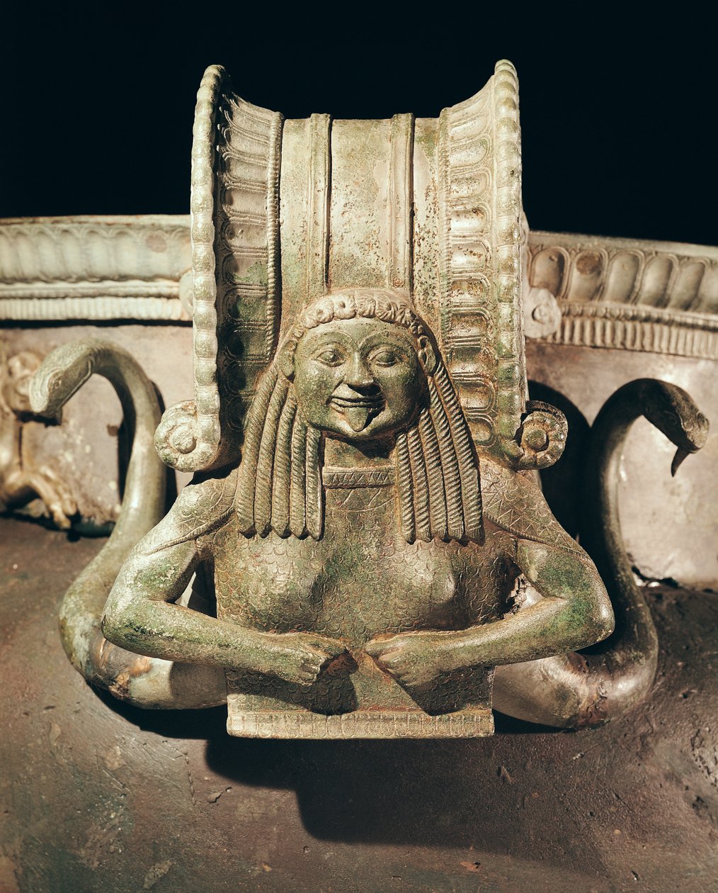 Krater，细节处理，来自Trebeniste墓地，奥赫里德湖，马其顿青铜细节243734 作者 希腊文
