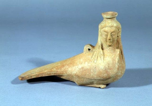 香薰油容器，形式为警报器，Milesian，公元前550年 作者 希腊文