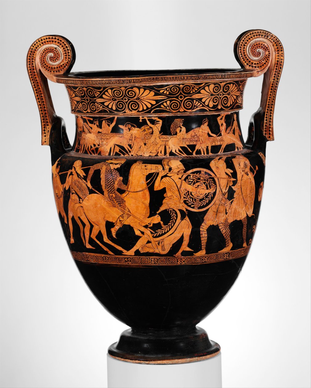 赤土陶器volute-krater，公元前450年（兵马俑） 作者 希腊文