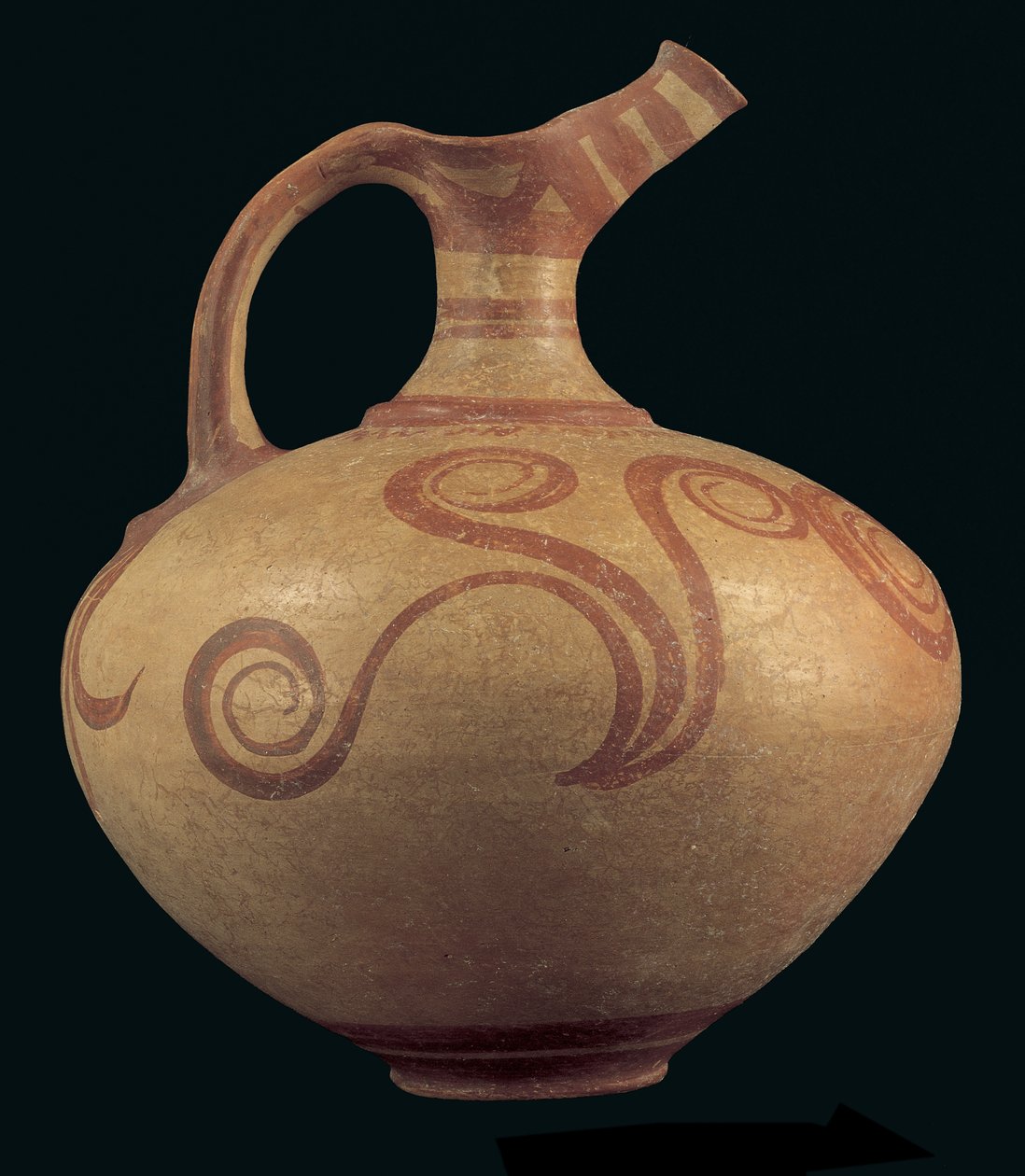 喙喷壶，可能来自Attiki，晚期Helladic IIIA 1时期（公元前1400  -  1350年）（彩绘粘土） 作者 希腊文