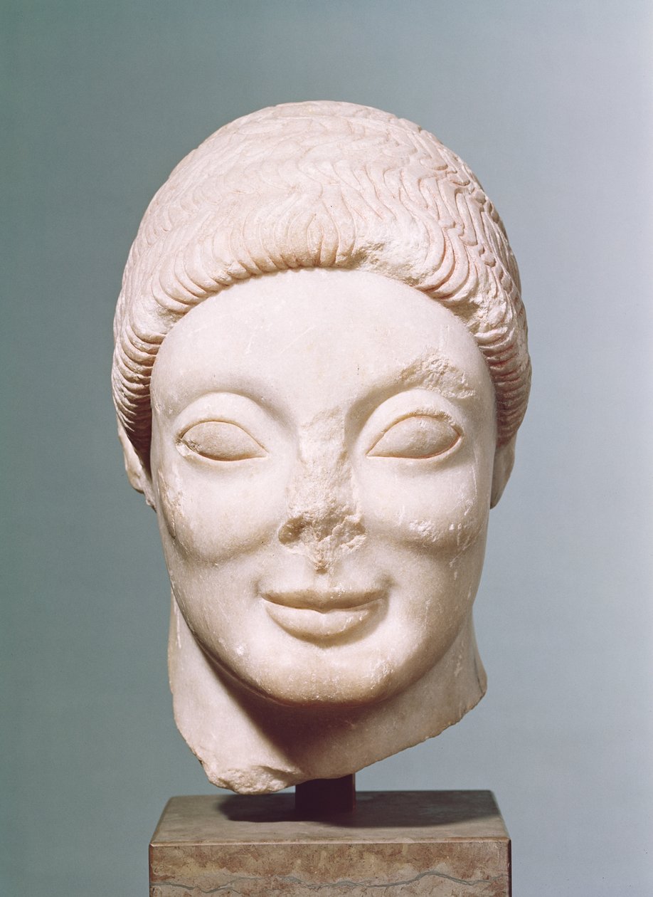 &39;The Rayet Head&39;，阁楼，来自Dipylon，公元前530年（大理石） 作者 希腊文