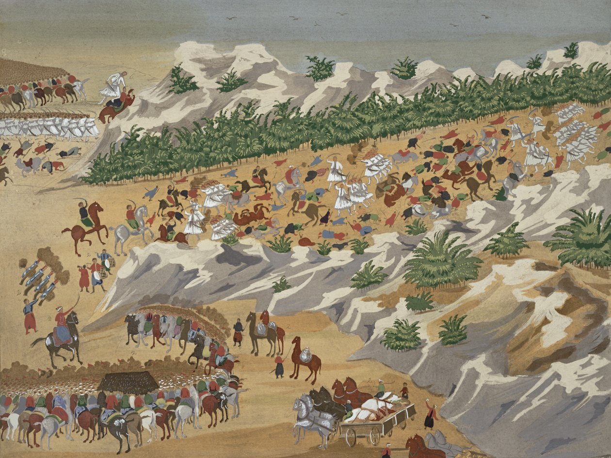 1821年瓦西里卡之战，来自希腊独立战争的绘画史 作者 希腊学派