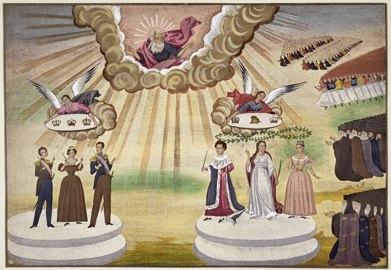 为希腊解放的众神祷告，由希腊独立战争画报历史上的第1号文章由Makryjannis将军 作者 希腊学派