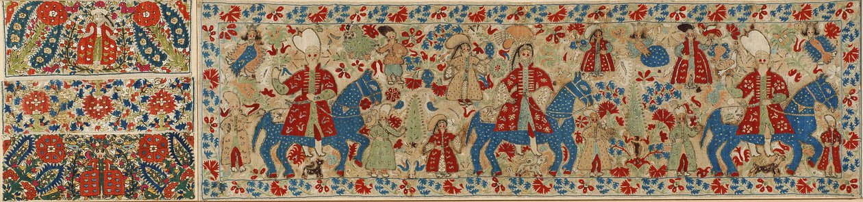 新娘坐垫套，来自Ioannina，Ipeiros，17至18世纪（亚麻丝绸和银色金属线） 作者 希腊学派