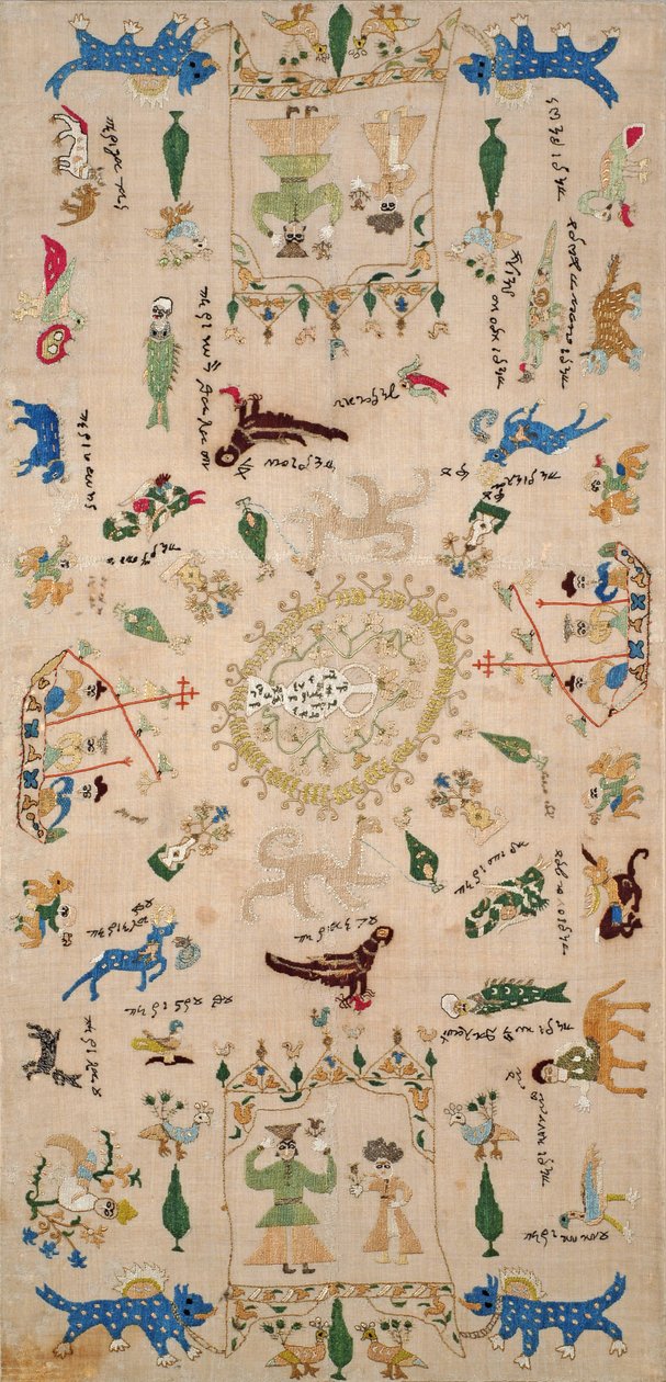 采样器，来自Ioannina，Ipeiros，18-19世纪（亚麻绣有丝线） 作者 希腊学派