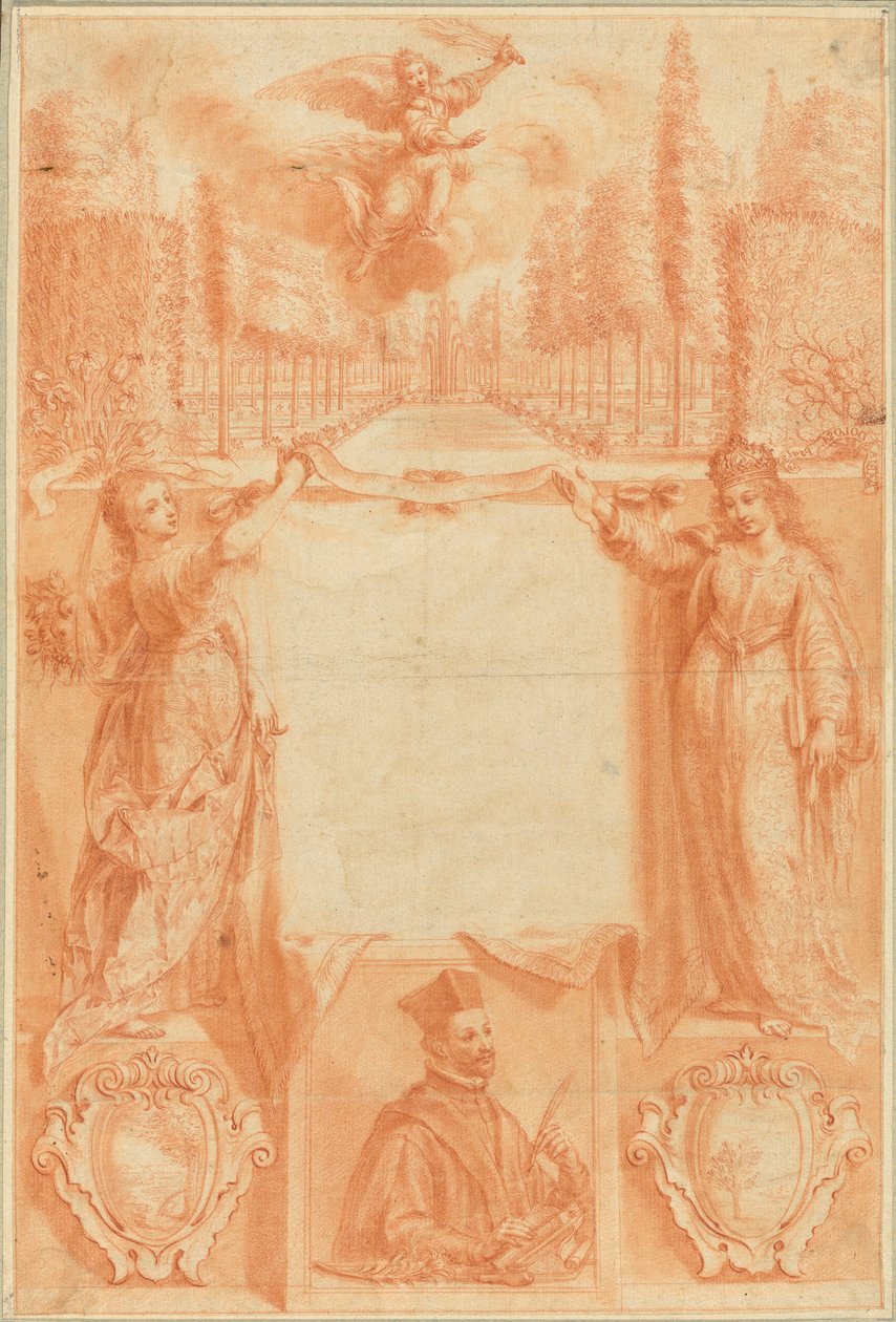 一幅正面插图的设计：神圣与亵渎的博学》（Viridarium sacrae ac profanae eruditionis 作者 格雷戈尔·赫雷特