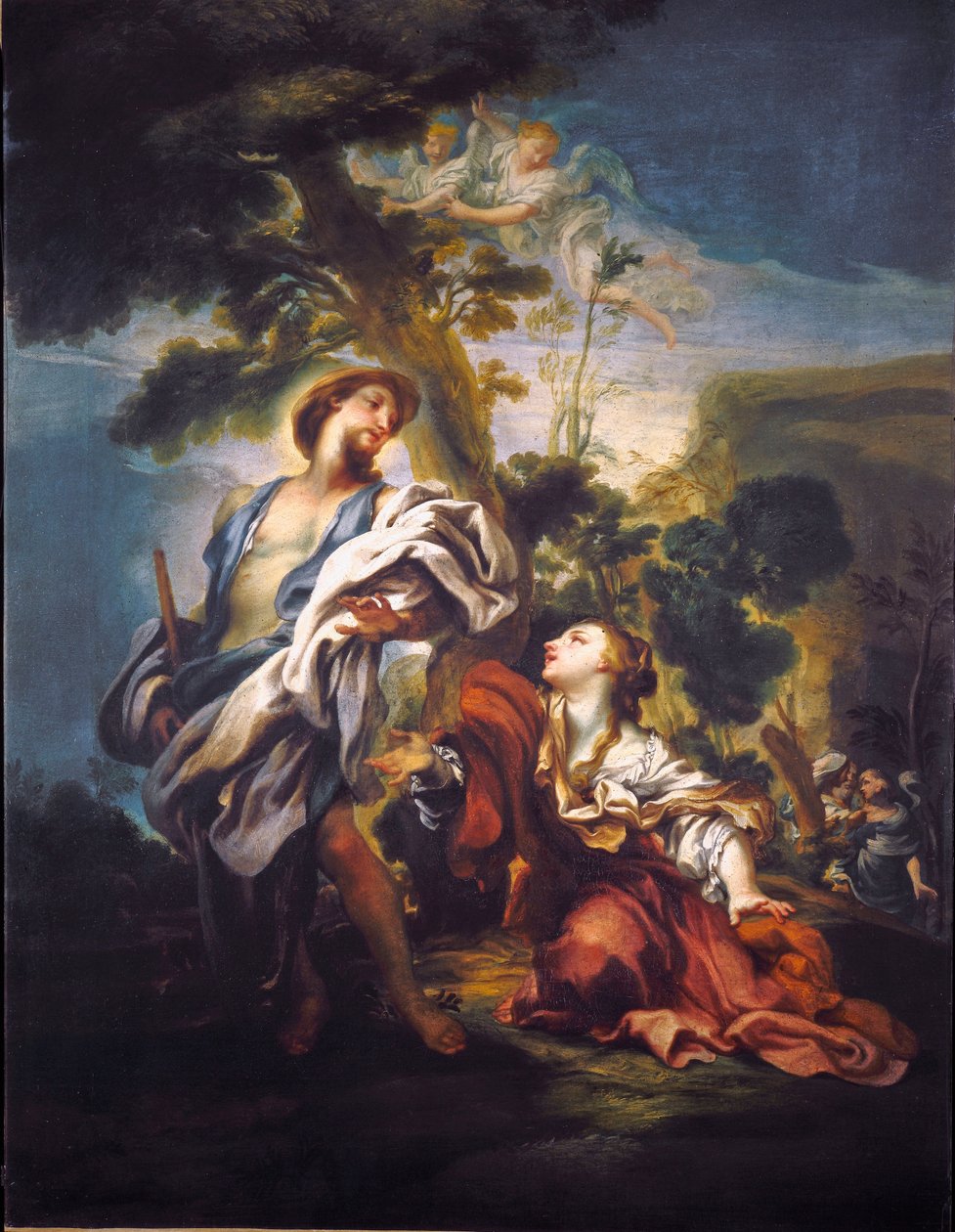 Gregorio De Ferrari (1647-1726) 的 Noli Me Tangere 绘画，Genes，Strada Nuova 博物馆 作者 格雷戈里奥·德法拉利