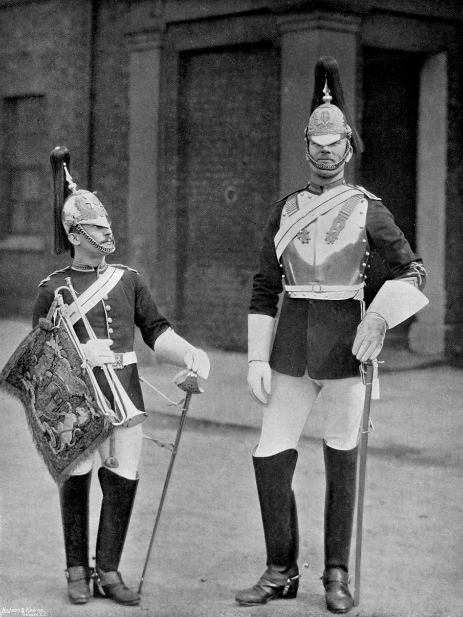 皇家骑兵卫队的士兵和小号，1896年。 作者 格里高利公司